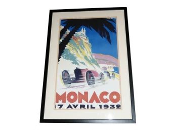 1932 Monaco Grand Prix (Robert Falcucci) Reproduction Poster - Framed