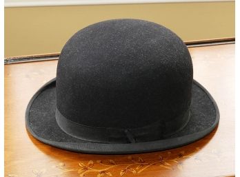 Vintage Black Felt Derby Hat