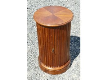 Vintage Bloomingdale's Italian Wood Column Table/Stand With Storage