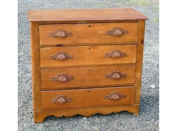 Antique Victorian Carved Chest Of Drawers