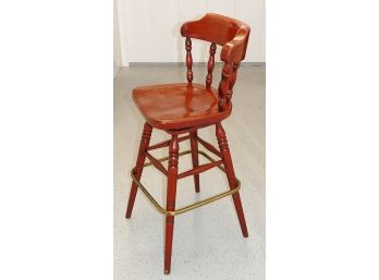 Ethan Allen Swivel Bar Stool - American Traditional - Solid Antiqued Pine