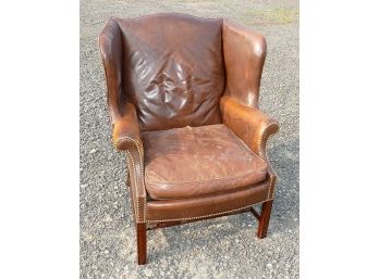 Vintage Drexel Heritage Leather Wingback Chair