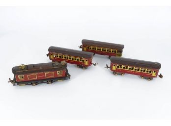 Prewar Lionel Ives Lines Model Train Set - Electric Locomotive & 3 Cars