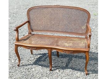 Vintage Louis XV Style Carved Cane Settee
