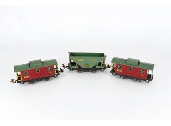 3 Prewar Lionel Model Train Cars - (2) 807 Caboose / 803 Hopper
