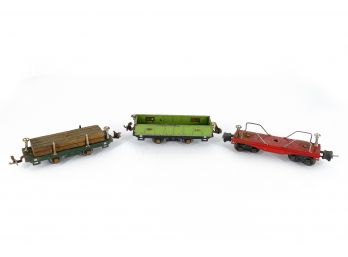Prewar Lionel Model Train Cars - Lumber Car / Gondola / Flat Car