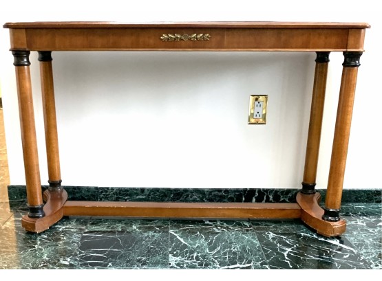 Beautiful Marble Topped Wood Entry Table