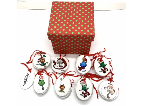 Collection Of 2005 Rustle The Leaf Signed Porcelain Ornaments