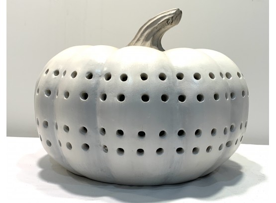 Large White Ceramic Pumpkin