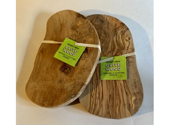 Set Of 2 Olive Wood Serving And Cutting Boards From Trader Joes