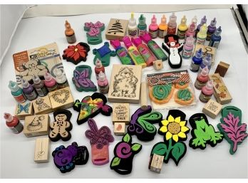 A Huge Lot Of Art Stamps And Paint
