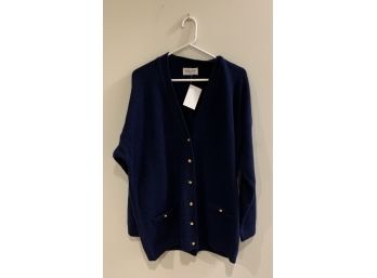 Benetton Cardigan Sweater With Gold Buttons - Still In Gift Box With Tags