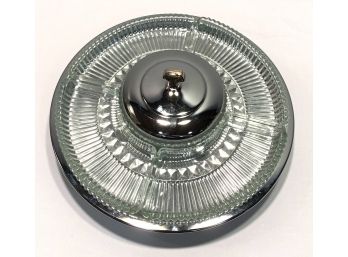Vintage Relish Tray With Glass Inserts On Pedestal