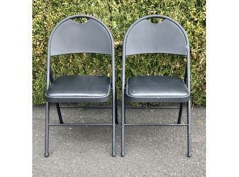 2 Black Cosco Folding Chairs