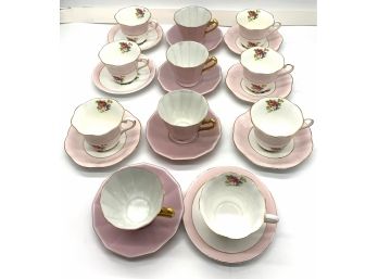 Set Of 11 Beautiful Teacups - Floral Are Taylor And Kent Bone China