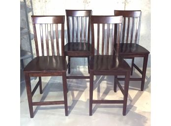 Set Of 4 Wood Chairs, Bar Table Height