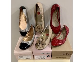 Three Pairs Of Ballet Flats, Never Worn In Box - Size 10