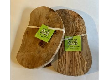 Set Of 2 Olive Wood Serving And Cutting Boards From Trader Joes