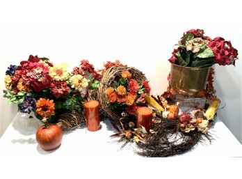 Cornucopia And Autumn Tabletop Decorations