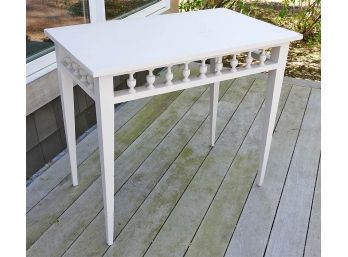 White Painted Wood Accent Table