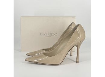 Jimmy Choo Nude Patent Leather Pumps In Box - Size 39.5 (Original Cost $495)