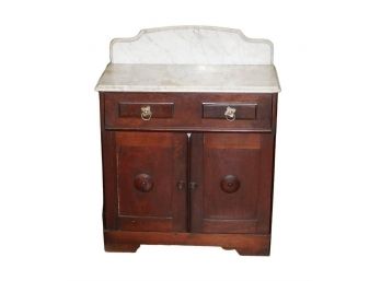 Antique Marble And Mahogany Wash Stand