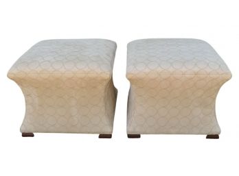 Pair Of Charles Stewart (NC) Neoclassic Footstools - Microsuede Fabric - Original Cost $800 Each