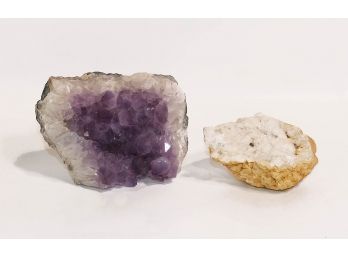 Two Geodes - Amethyst & Quartz