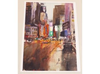 Georgi Dimov Lithograph Print - Times Square - S/N In Pencil