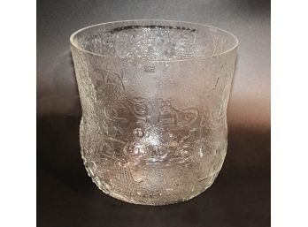 Arabia Finland Mid Century Modern Pressed Glass Vase - Oiva Toikka