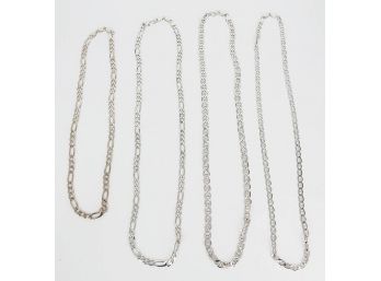 4 Different Italian Sterling Silver Necklaces - 28' & 22' Long