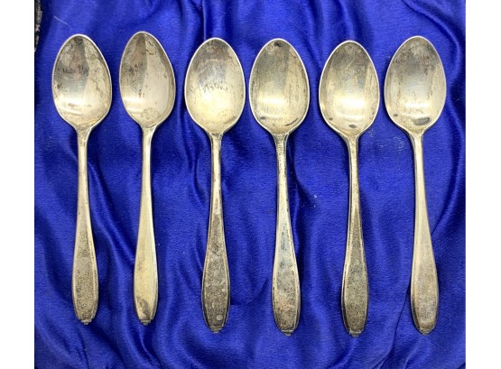 Set Of 6 Sterling Demitasse Spoons