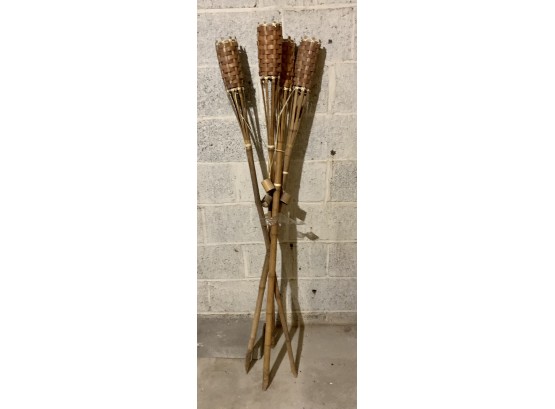 Set Of Four Tiki Torches