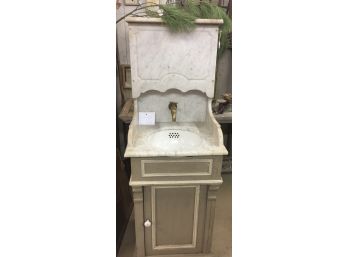 Victorian Marble Sink And Cabinet