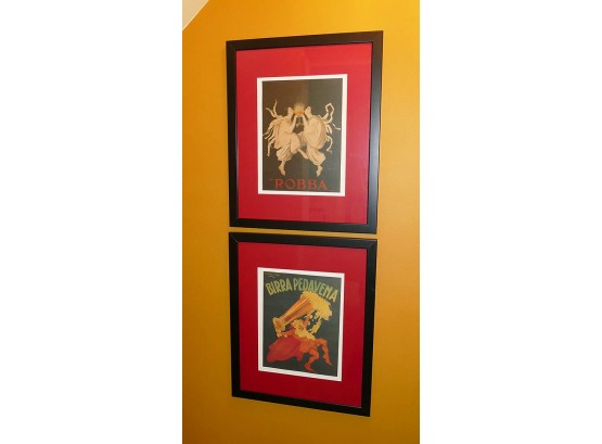 Pair Of Framed Reproduction Wine & Beer Posters