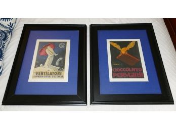 Pair Of Framed Reproduction Chocolate & GE Fan Posters