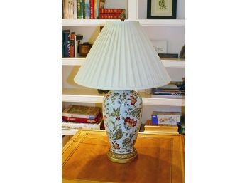 Ceramic Table Lamp With Floral Design