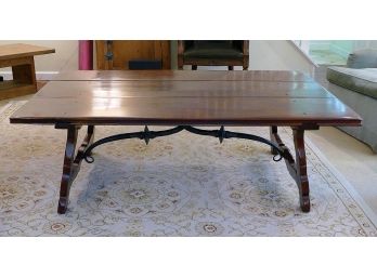 Large Wood/Metal Coffee Table