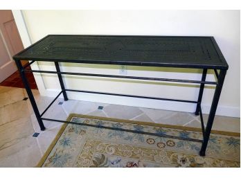Metal Console Table - 52' Wide - Perforated Pattern