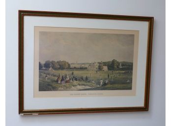 Vintage Framed Reproduction Print - The Cricket Match (Tonbridge School)