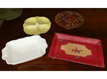 Serving Platter, Dish, Cake Stand, And Decorative Tray Lot