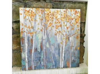 Embellished Giclee Painting / Decoration Of Trees & Leaves