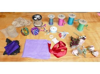 Gift Wrapping Lot - Ribbon, Paper, Flowers