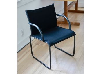 Vintage 1984 Black Fabric & Metal Knoll Chair