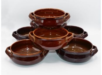 Lot Of 7 Ceramic Crocks - Nantucket Distributing