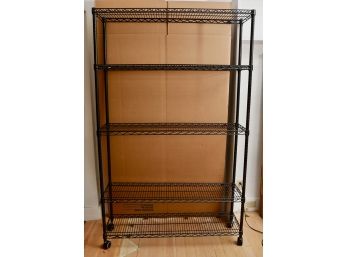 Metro Black 5 Tier Steel Storage Shelving Unit With Casters 47.5' X 77' X 14'