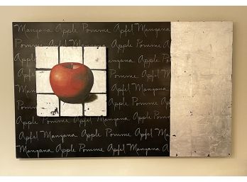 Apple Themed Artwork On Board - 63' X 40' - Wall Decor