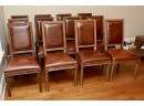 Set Of 12 Restoration Hardware Vintage French Square Back Leather Side Chairs / Dining - $825/ea ($9900)