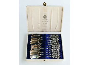 Set Of 12 Vintage Georg Wessfelt Demitasse Sweden Silver Spoons - .830 Or .925 Purity