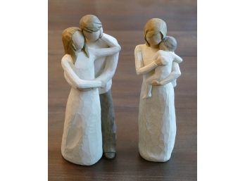 2 Different Willow Tree Carved Resin Figurines By Susan Lordi - Together & Child Of My Heart